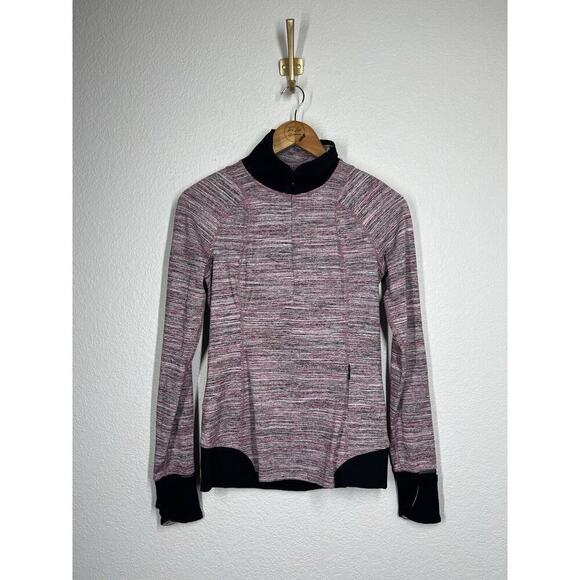 Lululemon Womens 6 Runderful 1/2 Zip Space Dye Berry Running Pullover Top - Picture 1 of 7